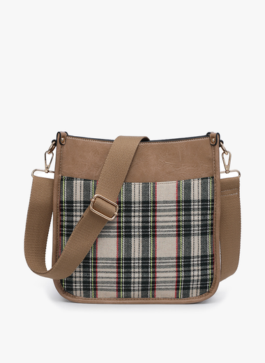 Posie Plaid Crossbody Bag - Tan