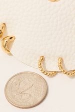 Textured Mini Hoop Earrings Set - Gold