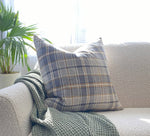 18x18 Brown Plaid Pillow Cover