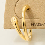 Thin Line Twist Hoop Earrings - Silver