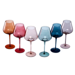 Large Pastel Colored Crystal Wine Glass
