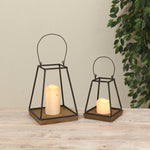 Tapered Wood & Metal Lantern