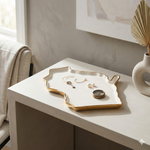 White and Gold Enamel Wisconsin Platter