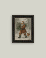 8x10 Santa with Tree Framed Art