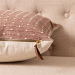 18x18 Hushed Auburn Pillow Cover With Kantha Stitch
