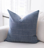 14x24 Dark Blue with Subtle Stripes Pillow Cover