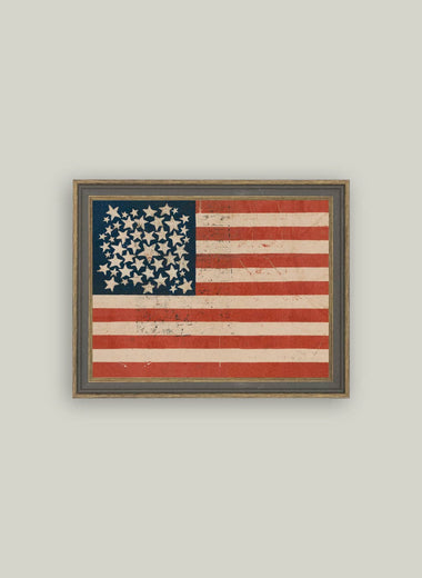 7 x9 Rustic Flag Framed Art