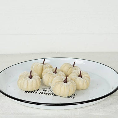Mini Velvet Pumpkin Bag of 6 - Beige