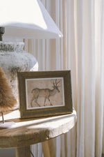 8x10 Vintage Reindeer Framed Art