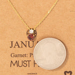January Garnet Gem Pendant Necklace