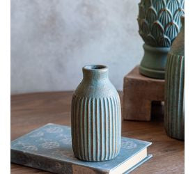 5" Green Cement Vase