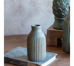 5" Green Cement Vase