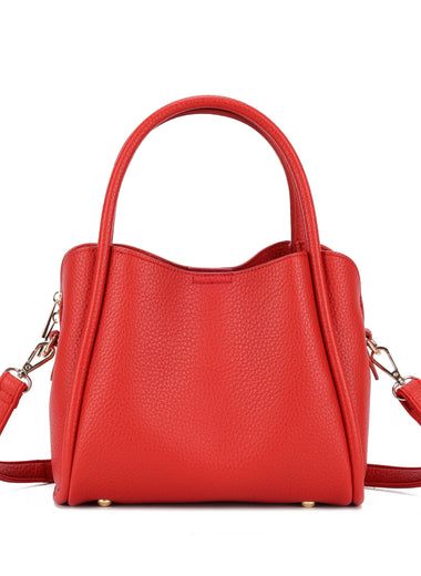 Clara 3 Compartment Satchel/Crossbody Bag - Red