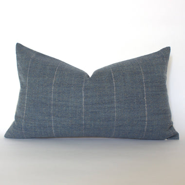 14x20 Dark Blue with Subtle Stripes Lumbar Pillow Cover