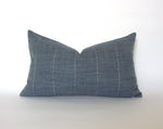 14x20 Dark Blue with Subtle Stripes Lumbar Pillow Cover