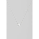 Silver Mini Rhinestone Heart Charm Necklace