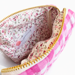Black Gingham Cosmetic Bag