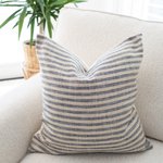 22x22 Sanford Blue Stripe Pillow Cover