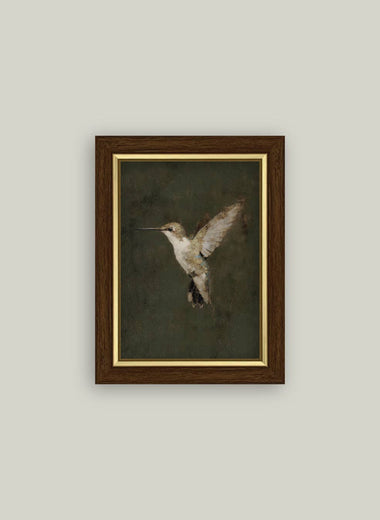 4x6 Hummingbird on Green Framed Art