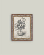 12x16 Sketch Flowers in a Pitcher Framed Art