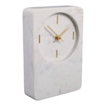 White Marble with Brass Table Clock