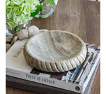 Beige Marble Ribbed Bowl