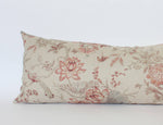 12x20 Tan Floral Lumbar Pillow Cover