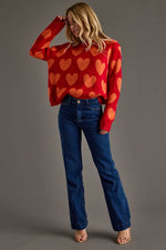 Red & Orange Heart Sweater