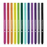 12 Pack Felt Tip Fine Line Marker Pens With Case - Bright