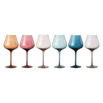 Large Pastel Colored Crystal Wine Glass