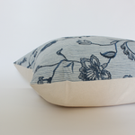 20x20 Veera Blue Floral Stripe Pillow Cover