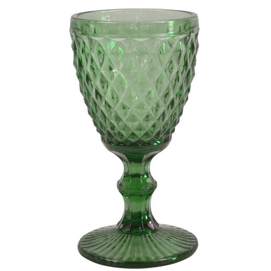 Diamond-Patterned Water or Wine Glass