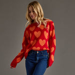 Red & Orange Heart Sweater