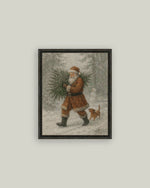 8x10 Santa with Tree Framed Art