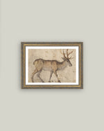 8x10 Vintage Reindeer Framed Art
