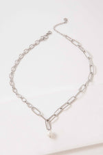 Simple Pearl Charm Necklace