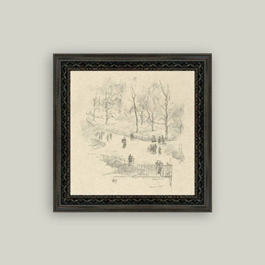 9x9 Kensington Gardens in Winter Framed Art