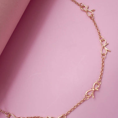 Cutout Bow Necklace - Gold