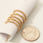 Metallic Beaded Elastic Rings - Gold