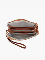 Riley Plaid 3 Compartment Crossbody - Red/Black