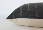 22x22 Glenton Dark Gray Plaid Pillow Cover