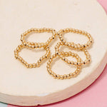 Metallic Beaded Elastic Rings - Gold