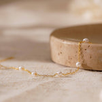 Dainty Freshwater Pearl Bead Bracelet - Silver