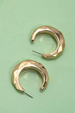 Chunky Bubble Faceted Cut Hoop Earrings - Gold