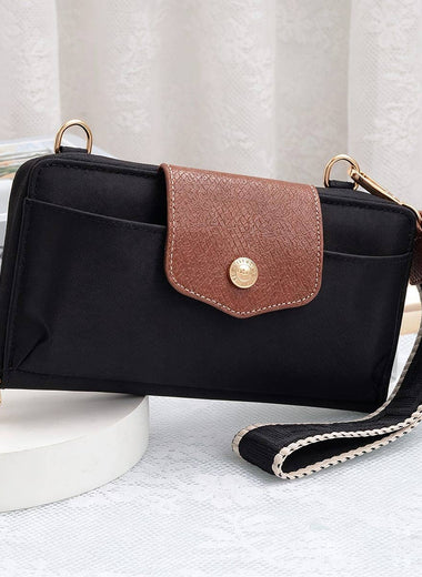 Mila Wallet Crossbody with Boho Wristlet - Black