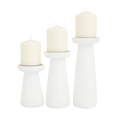 White Mango Wood Candle Holder