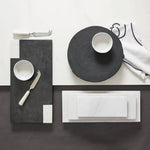Black Paulownia Pedestal Tray - 12"