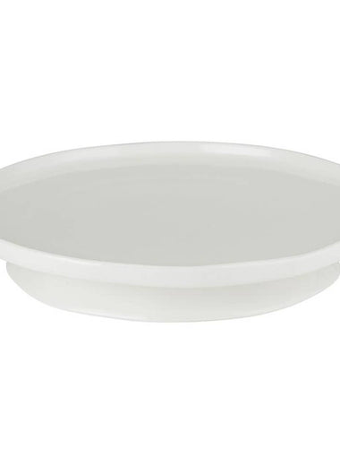 13" Ceramic Pedestal Tray - Warm White