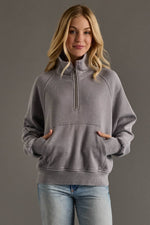 Charlotte Gray Quarter Zip Sweatshirt