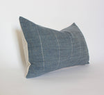 14x20 Dark Blue with Subtle Stripes Lumbar Pillow Cover